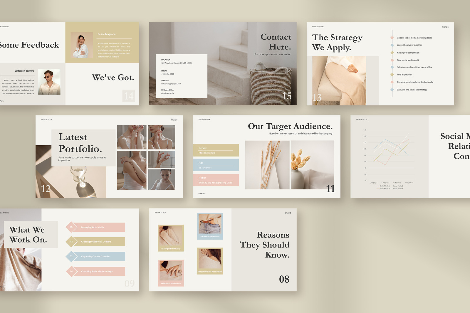 Gracie – Calm White Simple Social Media Strategy PowerPoint Presentation Gracie – Calm White Simple Social Media Strategy PowerPoint Presentation