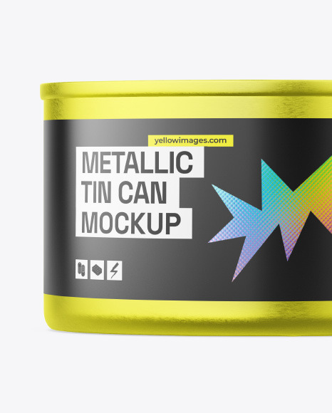 Metallic Tin Can Mockup