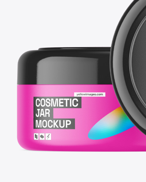 Two Plastic Cosmetic Jar Mockup