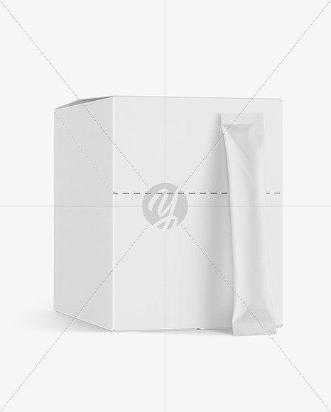 Matte Sachet w\ Box Mockup