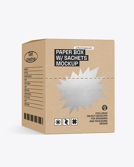 Matte Sachet w\ Box Mockup
