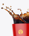 Glossy Mug w/ Coffee Splash Mockup