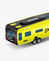 Pickup Truck W\ Camper Trailer Mockup - Back Half Side View