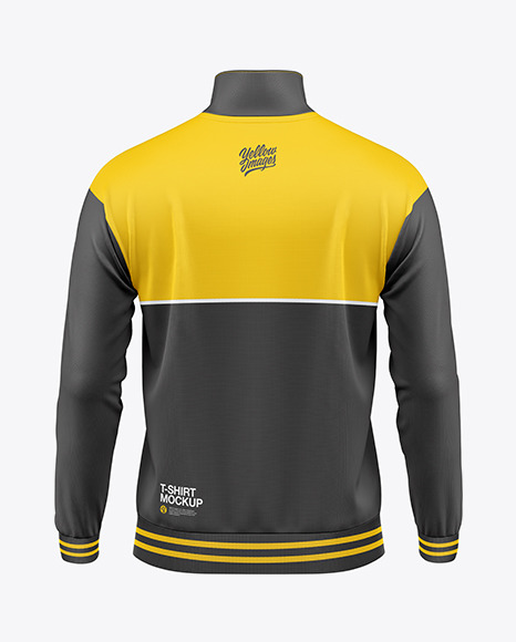 Long Sleeve Track Jacket Mockup - Back View