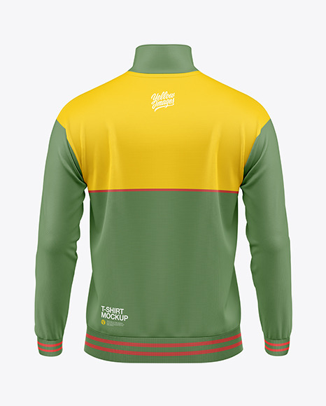 Long Sleeve Track Jacket Mockup - Back View