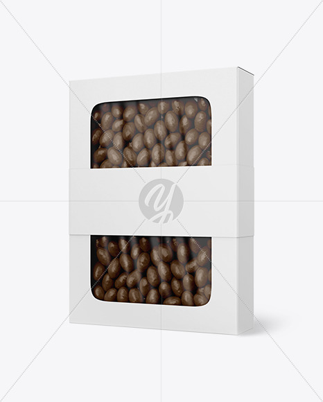 Paper Box with Chocolate Dragee Mockup