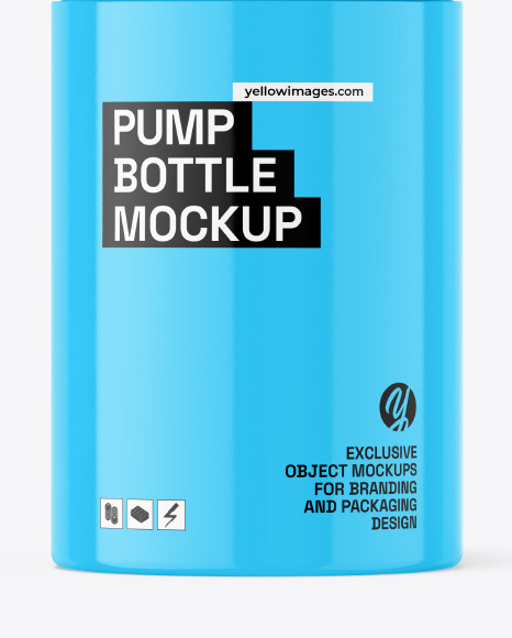 Glossy Plastic Pump Bottle Mockup