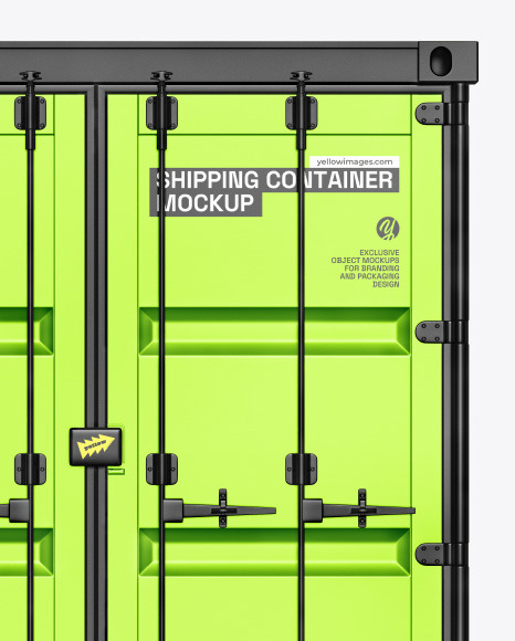 10F Metallic Shipping Container Mockup