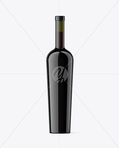 Antique Green Glass Red Wine Bottle Mockup