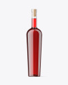 Clear Glass Red Wine Bottle Mockup