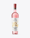 Clear Glass Pink Wine Bottle Mockup