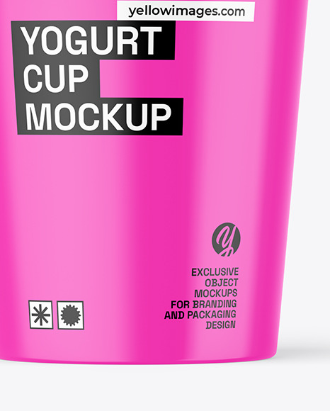 Glossy Yogurt Cup Mockup