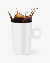 Glossy Mug w/ Coffee Splash Mockup