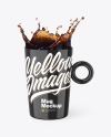 Glossy Mug w/ Coffee Splash Mockup