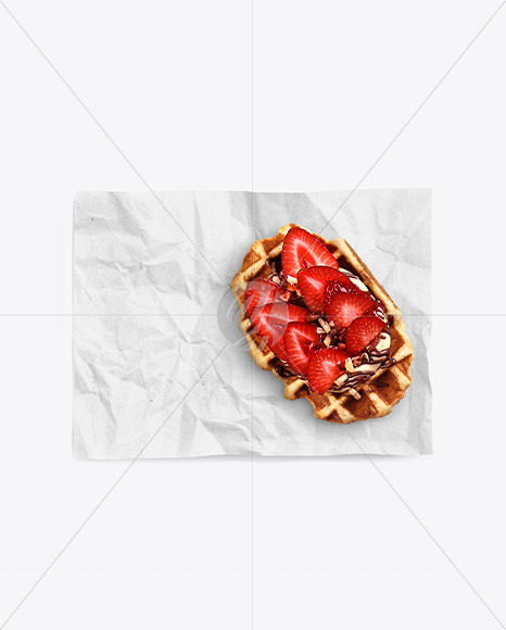 Paper Wrapper With Waffle Dessert Mockup