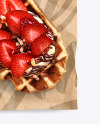 Paper Wrapper With Waffle Dessert Mockup