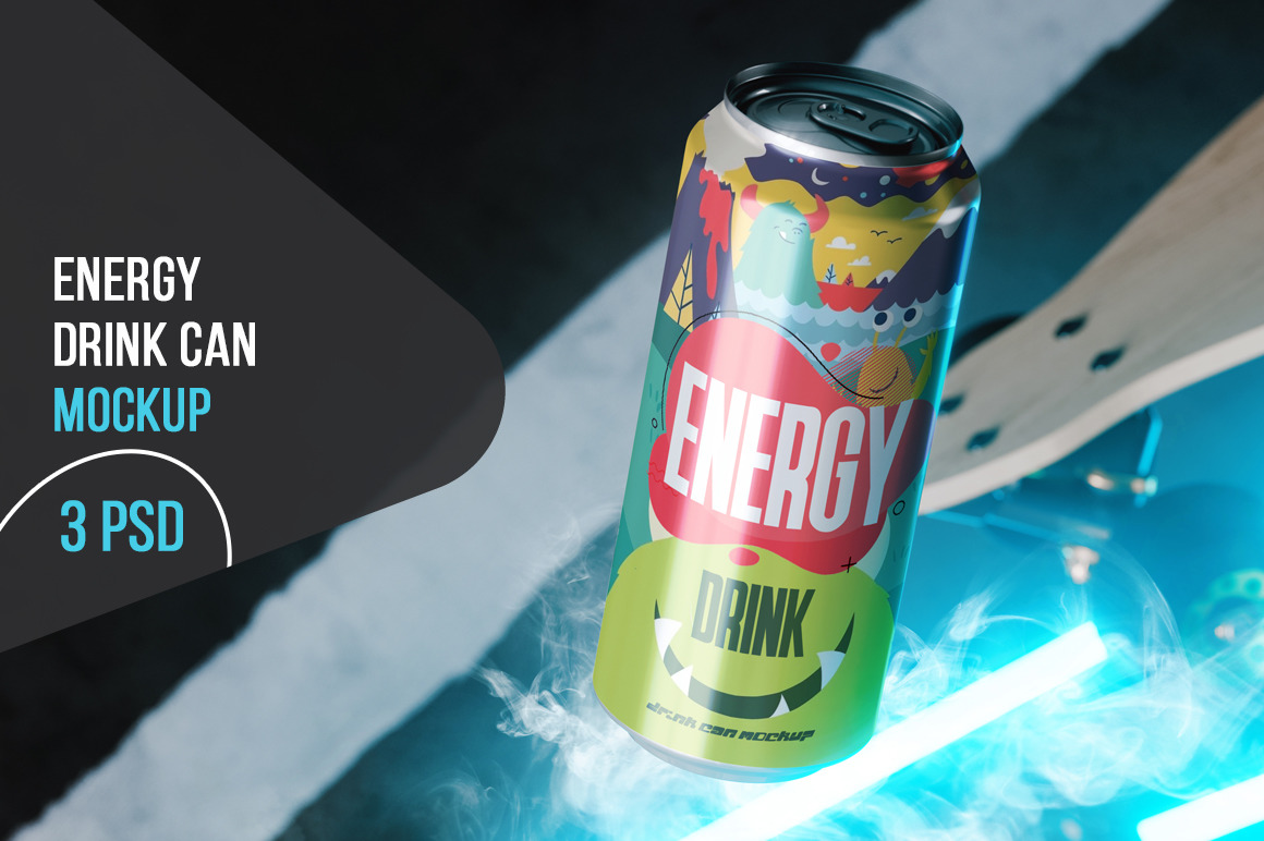 Energy Drink Can Mockup Energy Drink Can Mockup