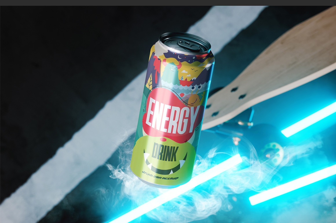 Energy Drink Can Mockup Energy Drink Can Mockup