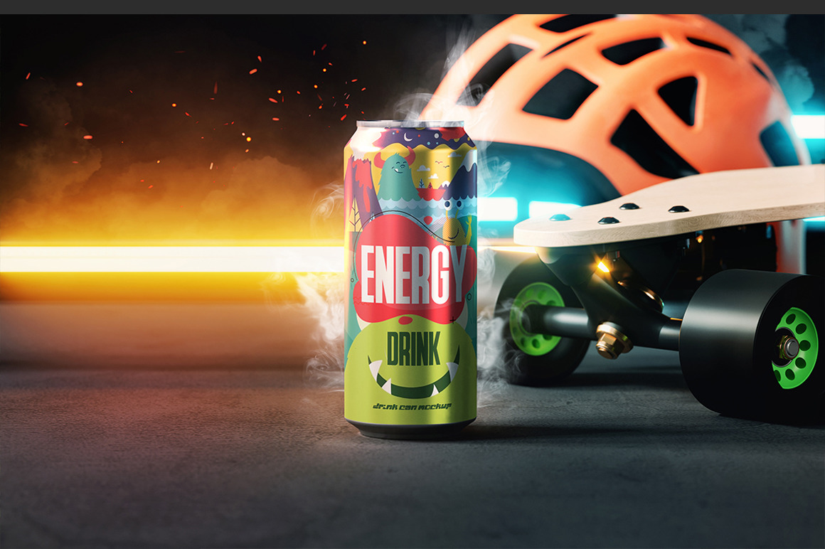 Energy Drink Can Mockup Energy Drink Can Mockup