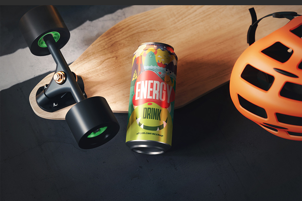 Energy Drink Can Mockup Energy Drink Can Mockup