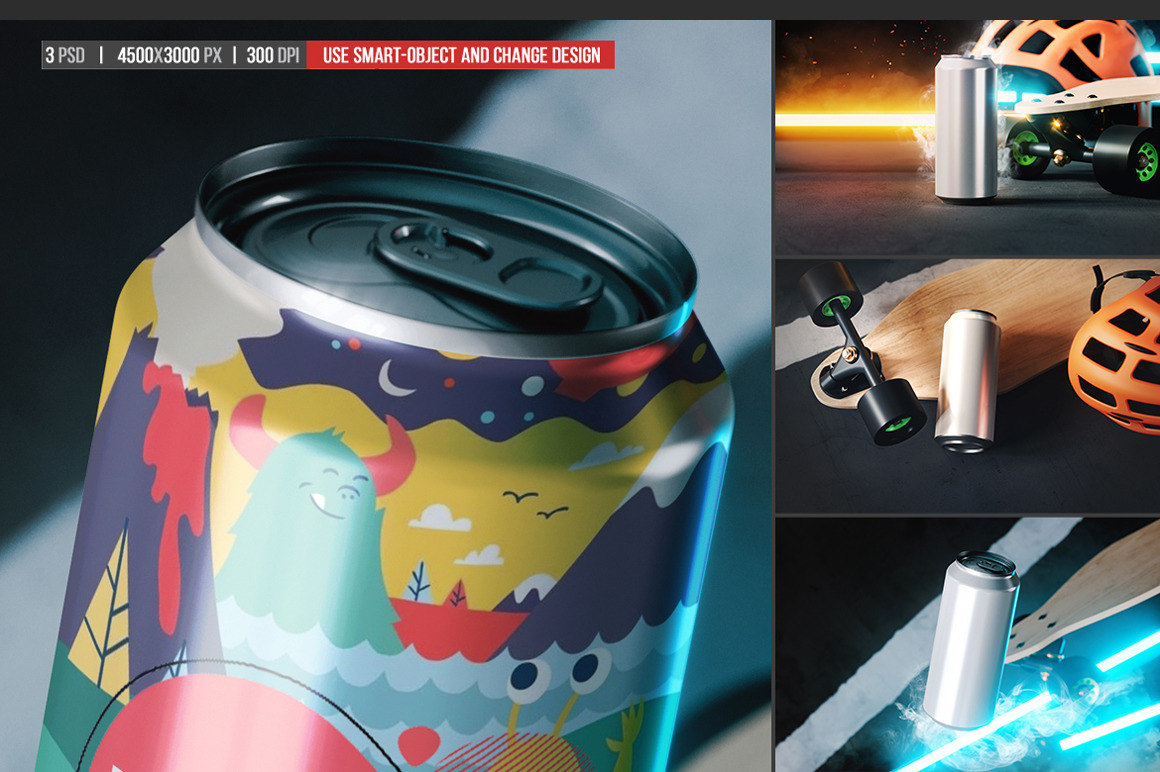 Energy Drink Can Mockup Energy Drink Can Mockup