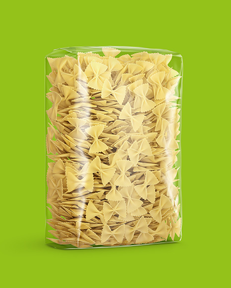 Plastic Bag With Farfalle Pasta Mockup