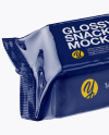 Glossy Snack Bar Mockup - Front Half Side View (High-Angle Shot)