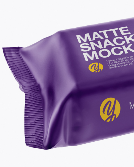 Matte Snack Bar Mockup - Front Half Side View (High-Angle Shot)