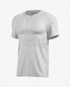 Men's T-Shirt With Buttons Mockup - Half Side View