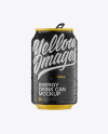 330ml Matte Aluminium Can W/ Condensation Mockup - Front View