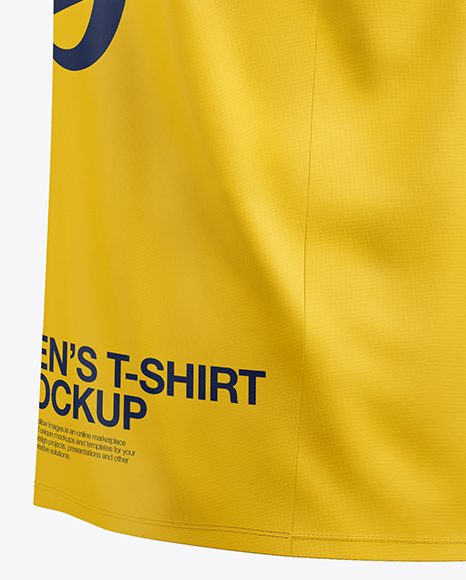 Men's T-Shirt With Buttons Mockup - Side View