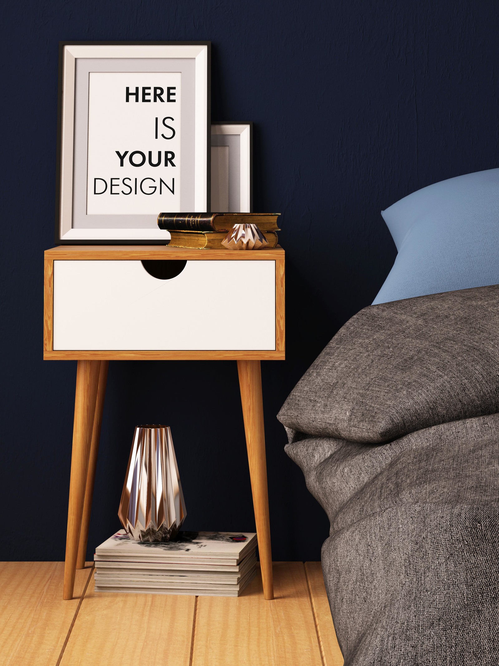 8 mockups posters in the bedroom