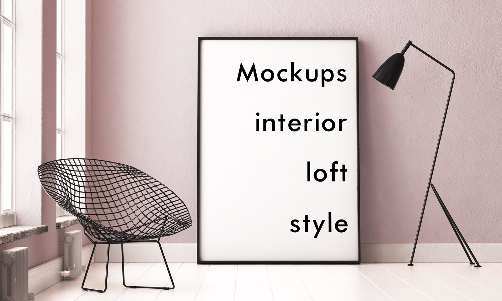 4 mockups interior loft style