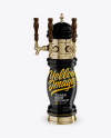 Glossy Beer Tower Mockup - Half Side View