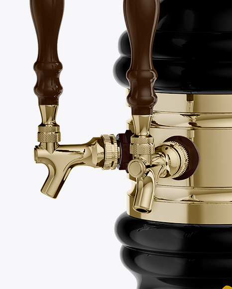 Glossy Beer Tower Mockup - Half Side View