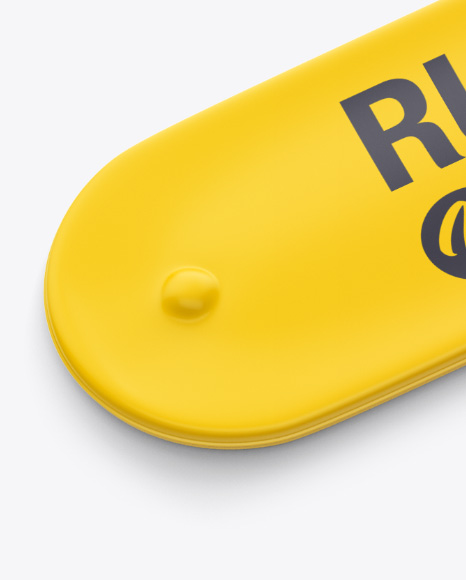 Rubber Slap Bracelet Mockup - Halfside View (High-Angle Shot)