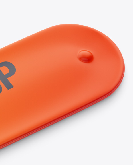 Rubber Slap Bracelet Mockup - Halfside View (High-Angle Shot)