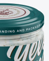 Glass Jar with Tartar Sauce Mockup - Front View (High Angle Shot)