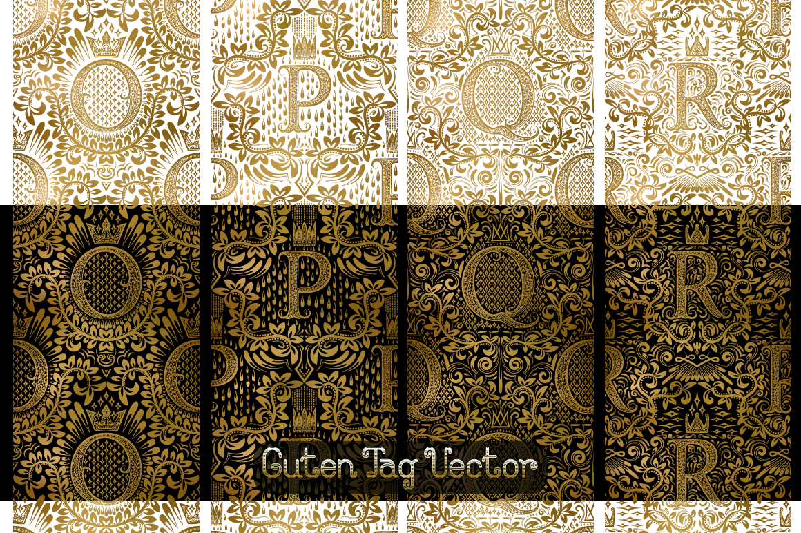 26 alphabetic seamless patterns