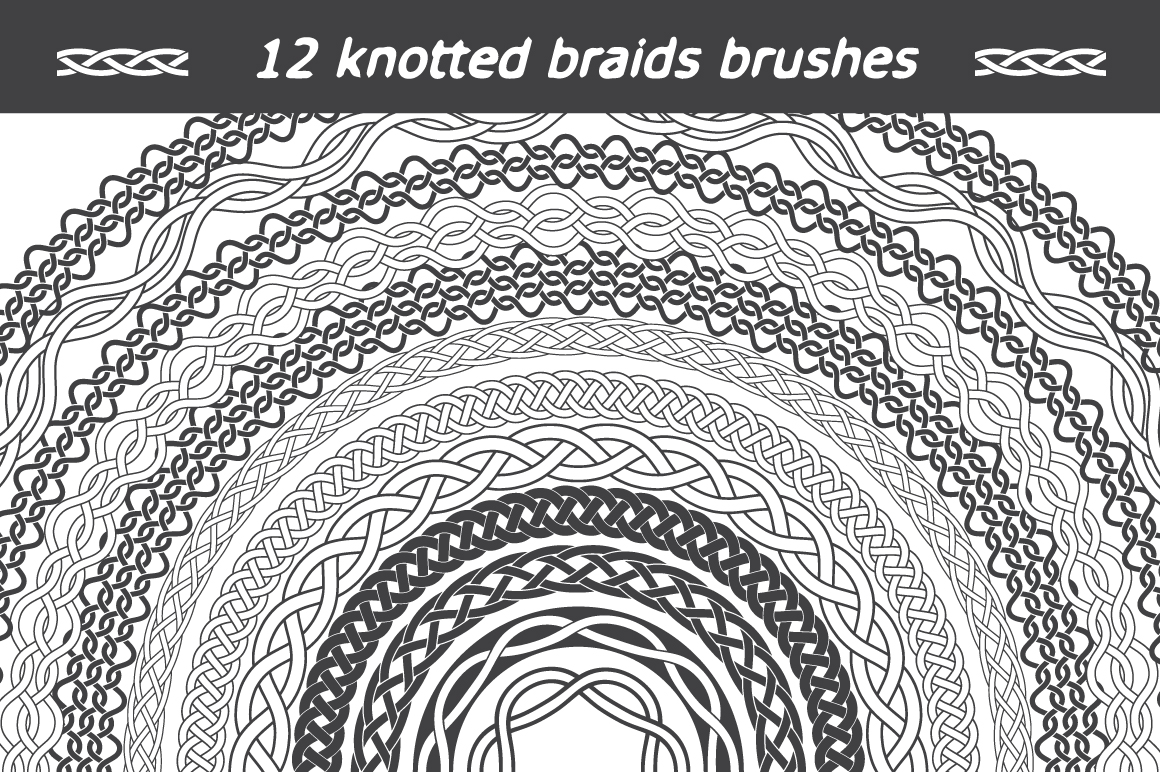 12 vector knotted braids brushes 12 vector knotted braids brushes