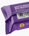 Matte Snack Bar Mockup - Back Half Side View (High-Angle Shot)