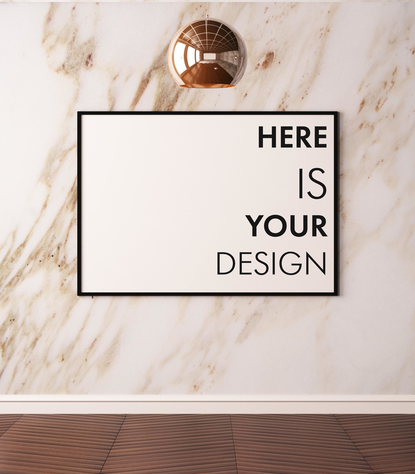 Mockup posters on a marble wall Mockup posters on a marble wall