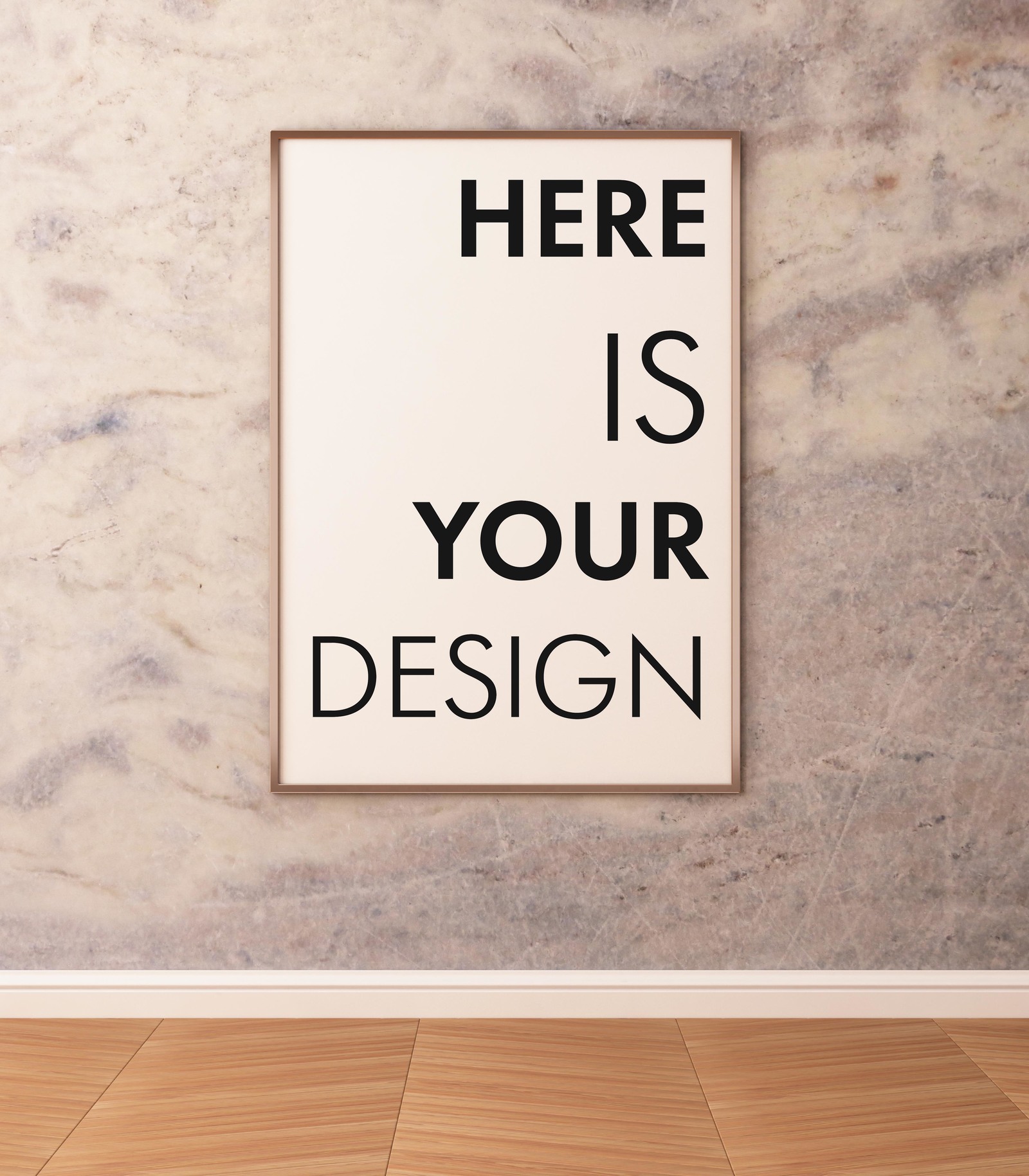 Mockup posters on a marble wall Mockup posters on a marble wall