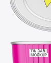 Metallic Tin Can w/ Glossy Finish Mockup