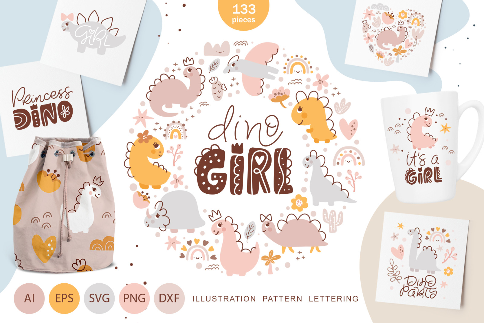 Dino Girl SVG Dino Girl SVG