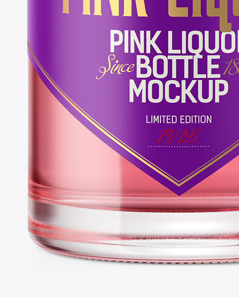 Clear Glass Liqueur Bottle Mockup