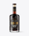 Clear Glass Bottle with Black Rum Mockup