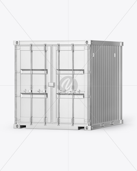 10F Metallic Shipping Container Mockup