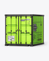 10F Metallic Shipping Container Mockup