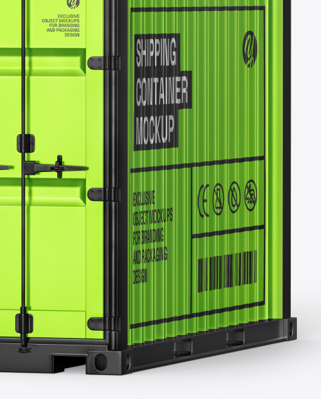 10F Metallic Shipping Container Mockup